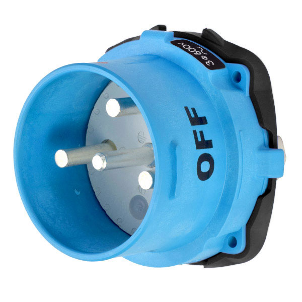 33-98143-A155 - DS100 INLET POLY BLUE SIZE 5 TYPE 4X 3P+G 100A 600 VAC 60 Hz NO AUX WITH NO LOCKOUT HOLE